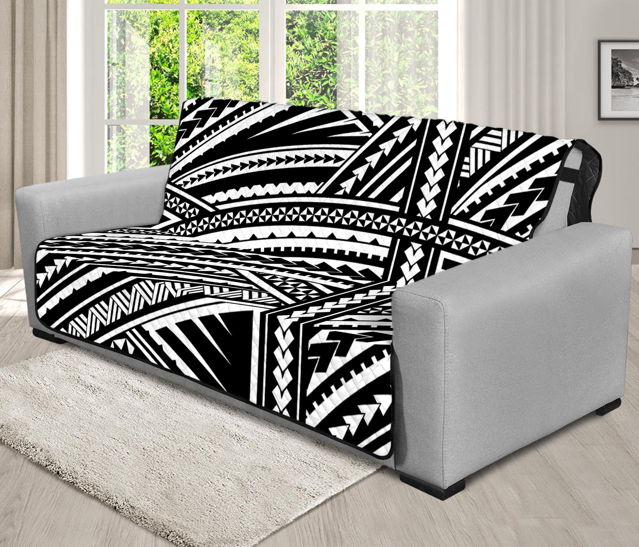 Maori Polynesian Tribal Tattoo Print Futon Protector