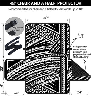 Maori Polynesian Tribal Tattoo Print Half Sofa Protector