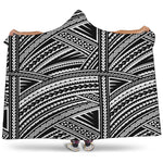 Maori Polynesian Tribal Tattoo Print Hooded Blanket