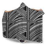 Maori Polynesian Tribal Tattoo Print Hooded Blanket