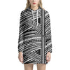 Maori Polynesian Tribal Tattoo Print Hoodie Dress