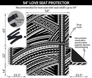 Maori Polynesian Tribal Tattoo Print Loveseat Protector