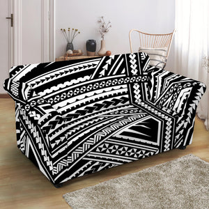 Maori Polynesian Tribal Tattoo Print Loveseat Slipcover