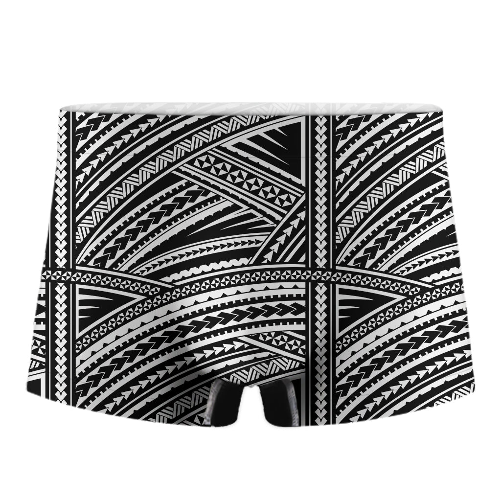 Maori Polynesian Tribal Tattoo Print Men's Boxer Briefs