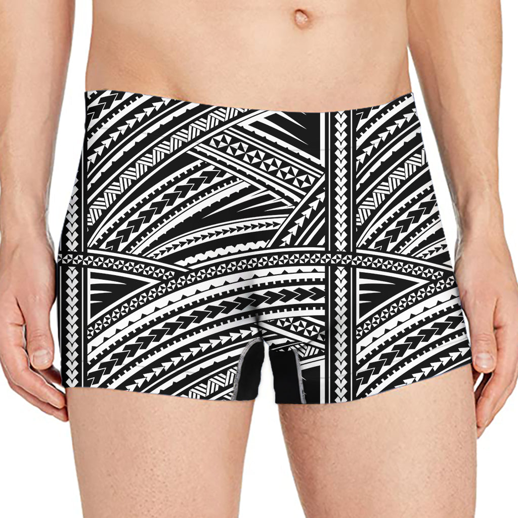 Maori Polynesian Tribal Tattoo Print Men's Boxer Briefs