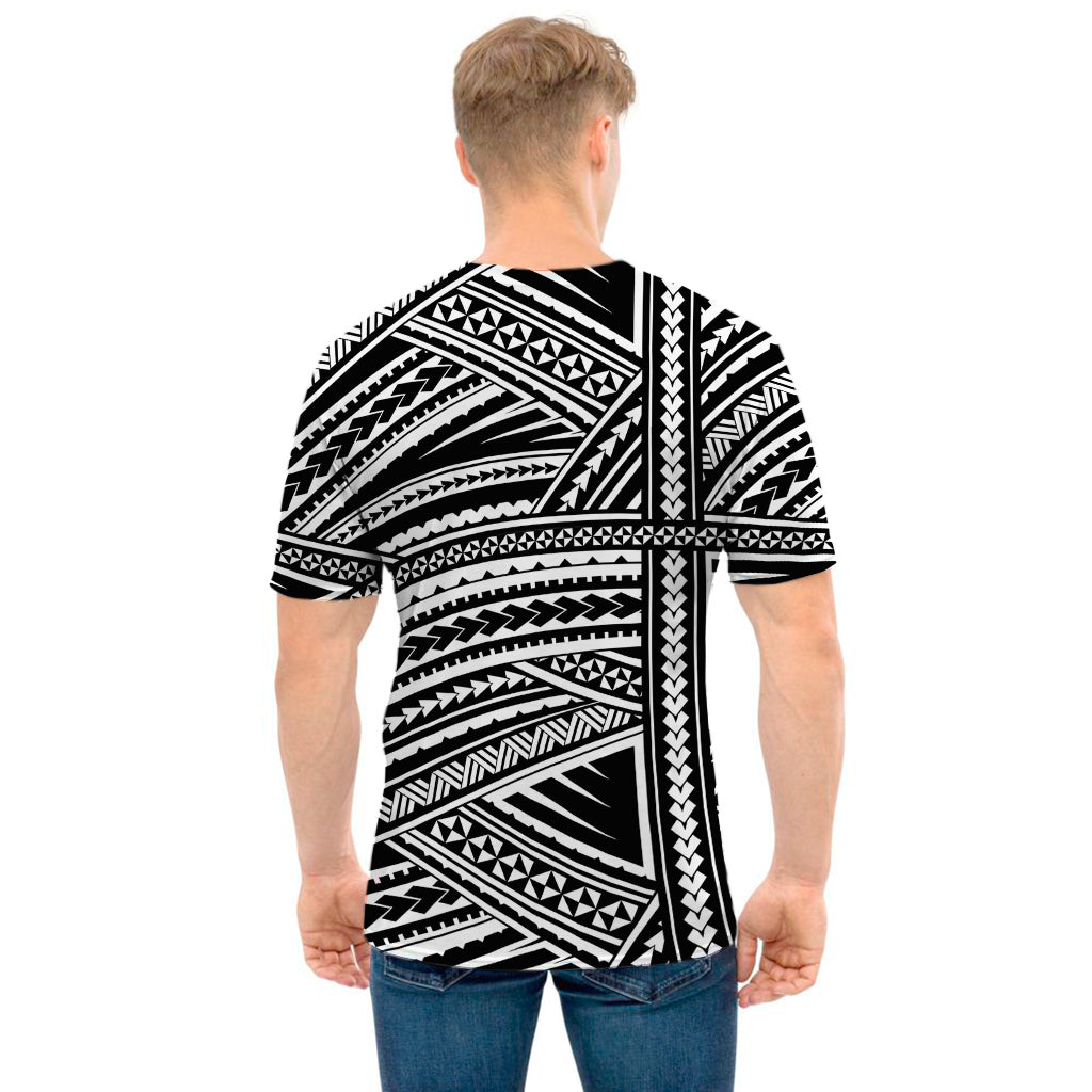 Maori Polynesian Tribal Tattoo Print Men's T-Shirt