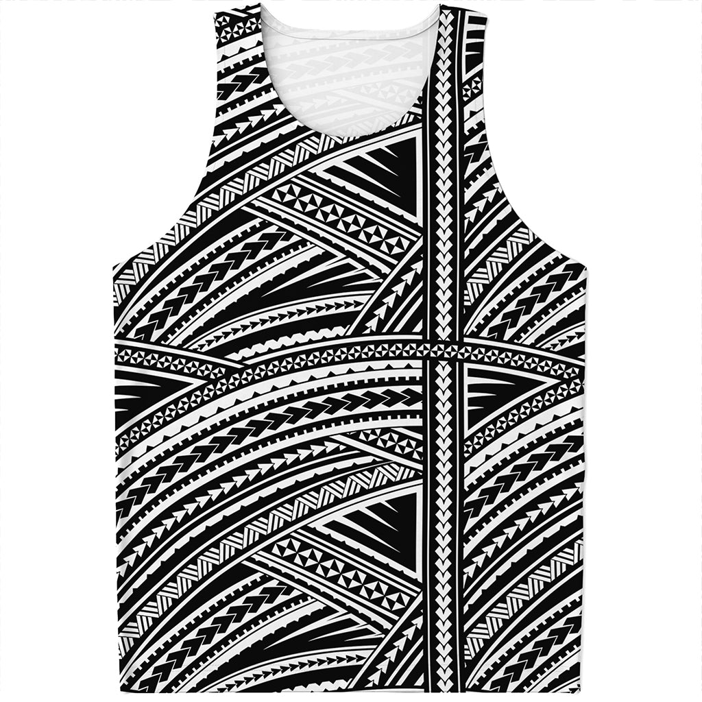 Maori Polynesian Tribal Tattoo Print Men's Tank Top