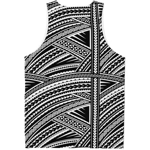 Maori Polynesian Tribal Tattoo Print Men's Tank Top