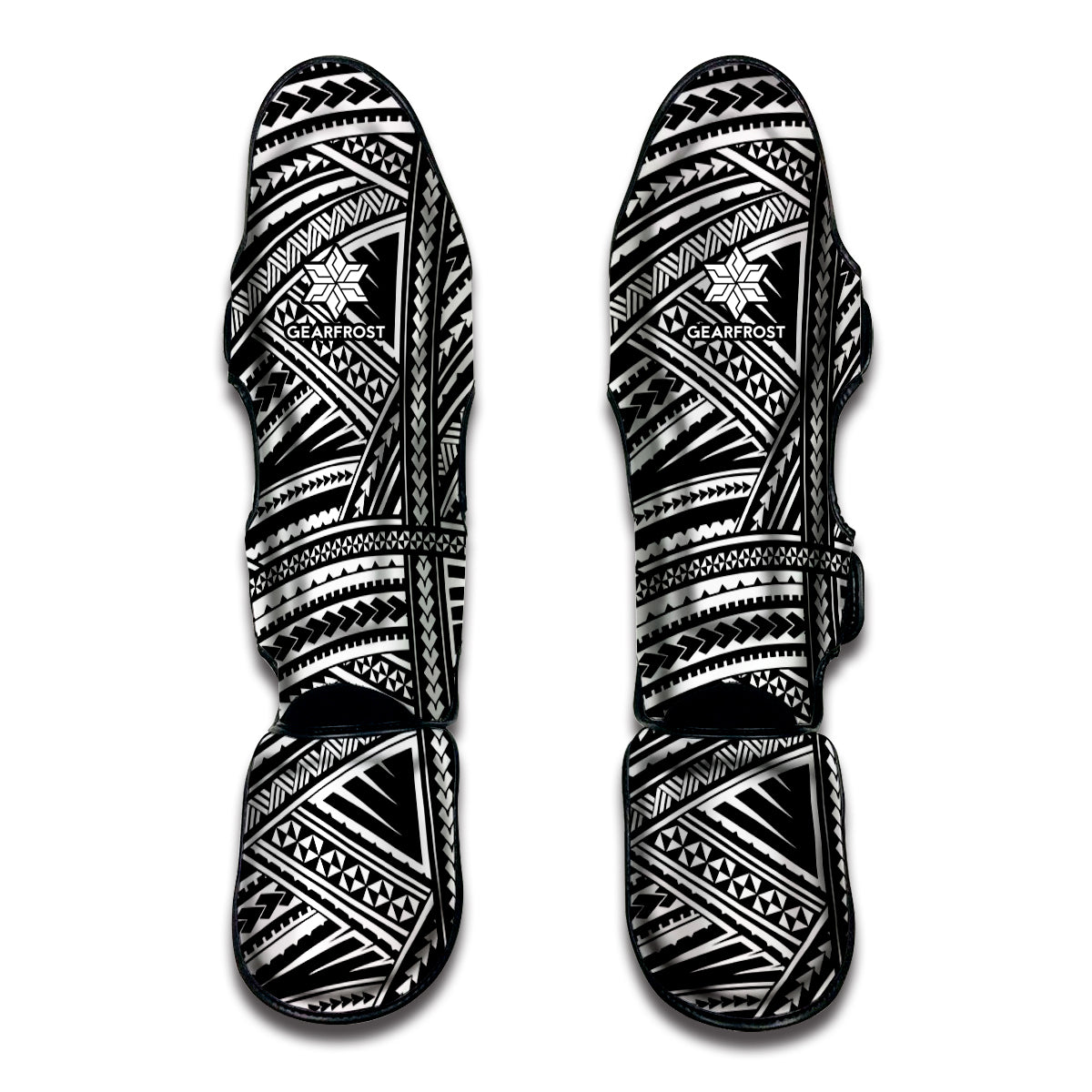 Maori Polynesian Tribal Tattoo Print Muay Thai Shin Guard