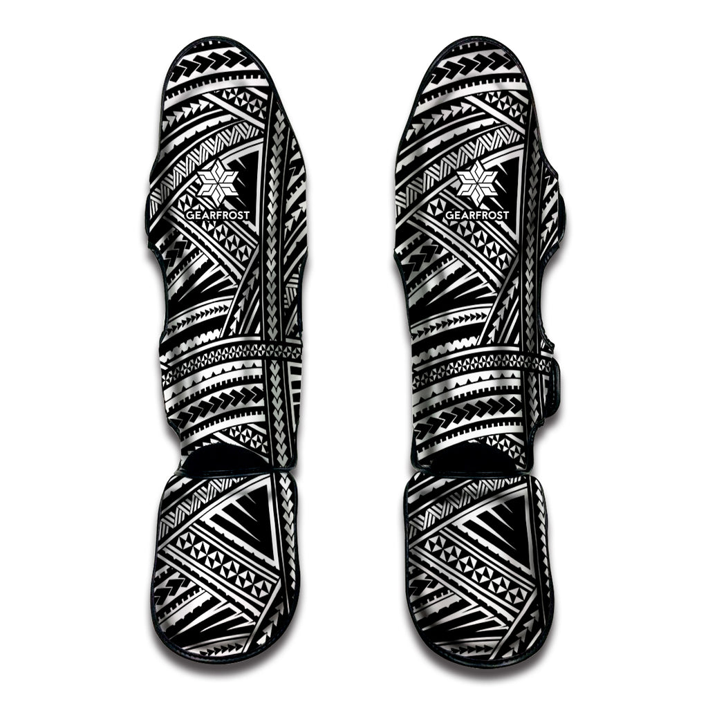 Maori Polynesian Tribal Tattoo Print Muay Thai Shin Guard