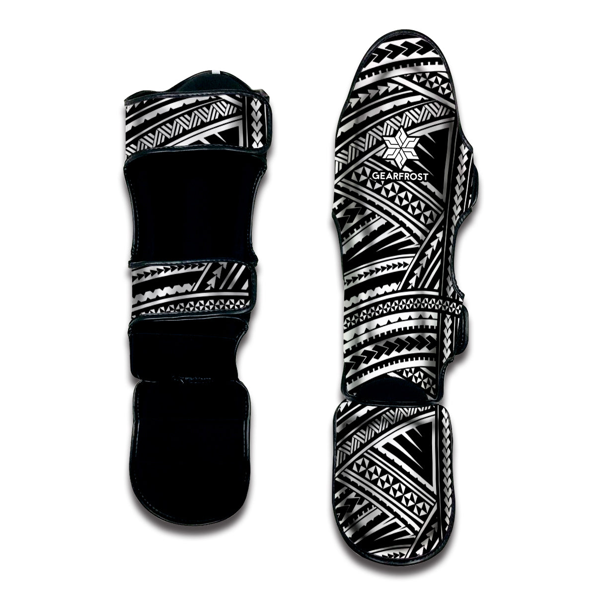 Maori Polynesian Tribal Tattoo Print Muay Thai Shin Guard