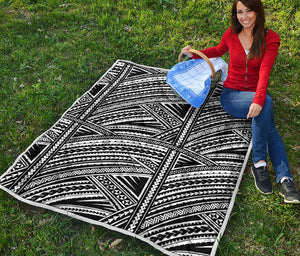 Maori Polynesian Tribal Tattoo Print Quilt