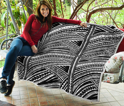 Maori Polynesian Tribal Tattoo Print Quilt