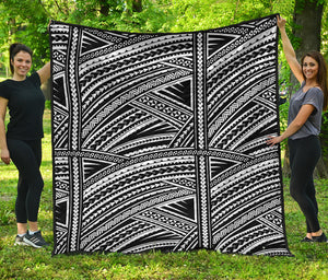 Maori Polynesian Tribal Tattoo Print Quilt