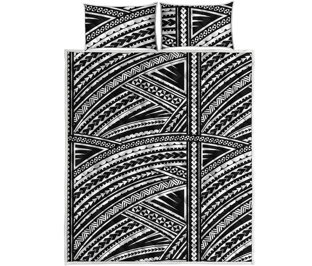 Maori Polynesian Tribal Tattoo Print Quilt Bed Set