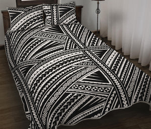 Maori Polynesian Tribal Tattoo Print Quilt Bed Set