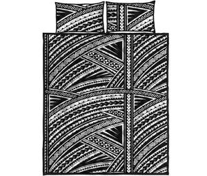 Maori Polynesian Tribal Tattoo Print Quilt Bed Set