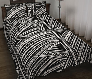 Maori Polynesian Tribal Tattoo Print Quilt Bed Set