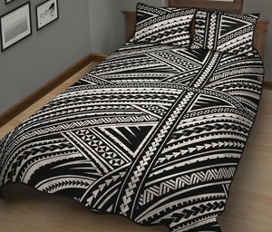 Maori Polynesian Tribal Tattoo Print Quilt Bed Set