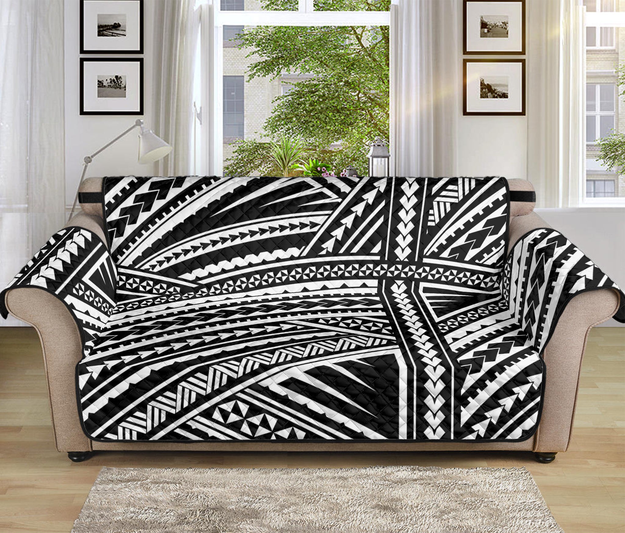 Maori Polynesian Tribal Tattoo Print Sofa Protector