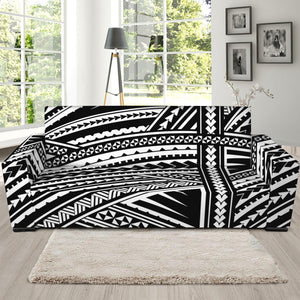 Maori Polynesian Tribal Tattoo Print Sofa Slipcover