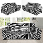 Maori Polynesian Tribal Tattoo Print Sofa Slipcover