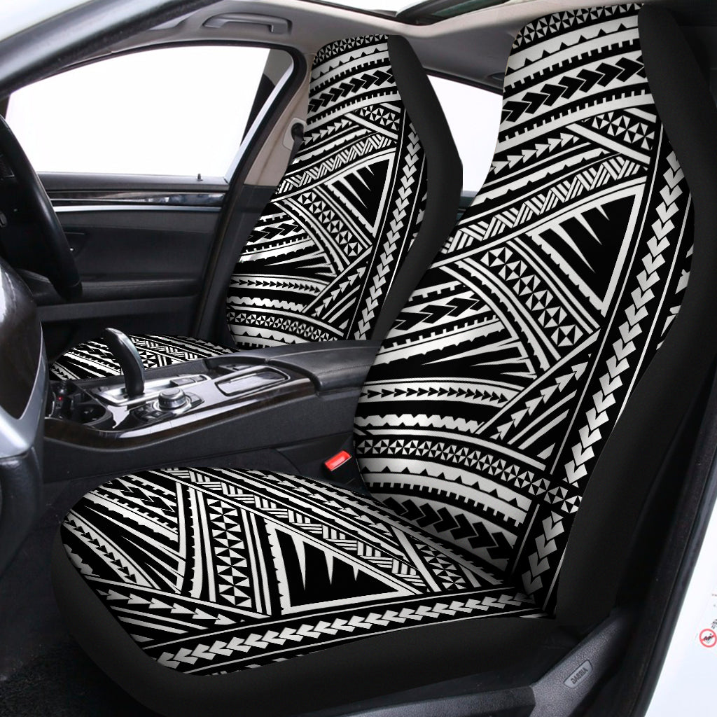 Maori Polynesian Tribal Tattoo Print Universal Fit Car Seat Covers