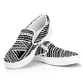 Maori Polynesian Tribal Tattoo Print White Slip On Sneakers