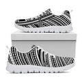 Maori Polynesian Tribal Tattoo Print White Running Shoes