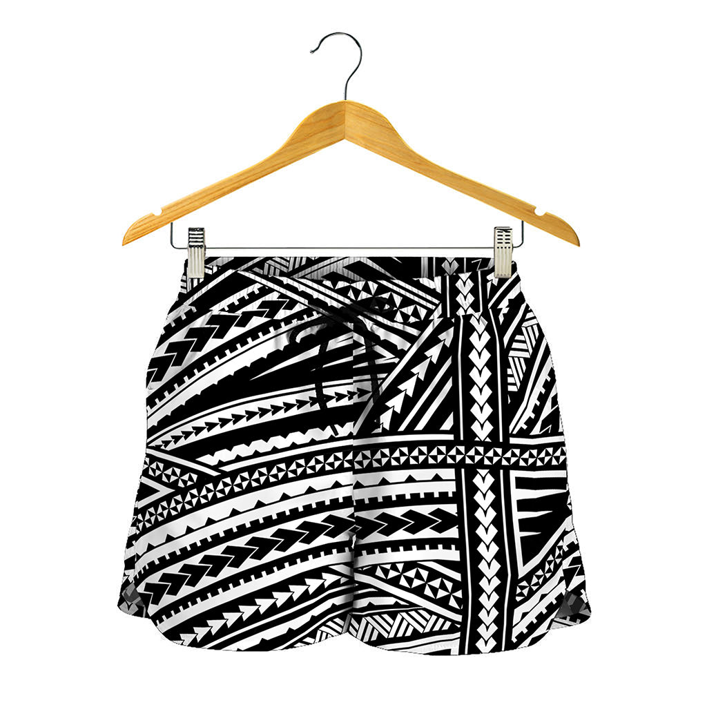 Maori Polynesian Tribal Tattoo Print Women's Shorts