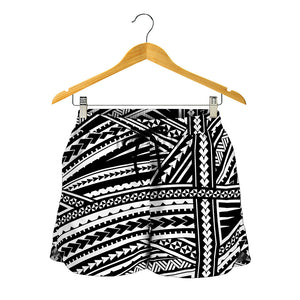 Maori Polynesian Tribal Tattoo Print Women's Shorts