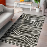 Maori Tattoo Polynesian Tribal Print Area Rug