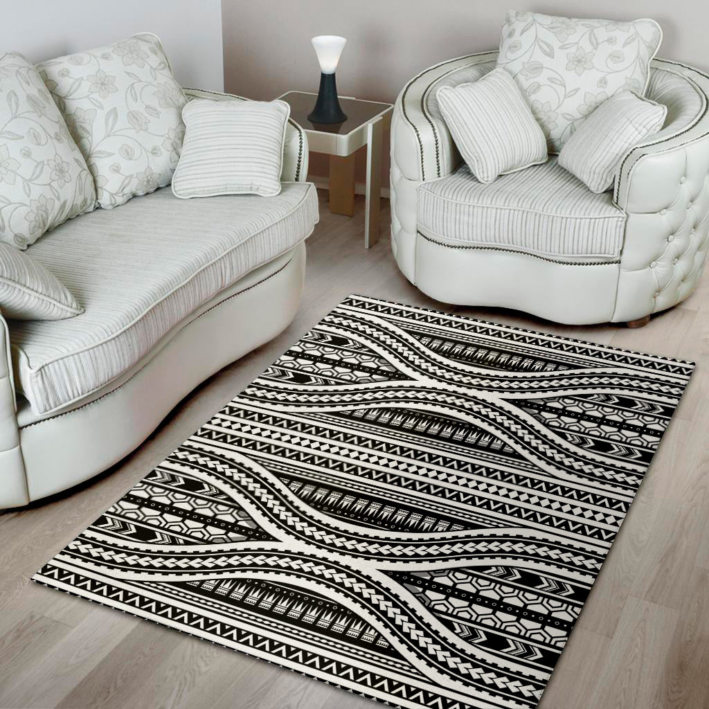 Maori Tattoo Polynesian Tribal Print Area Rug