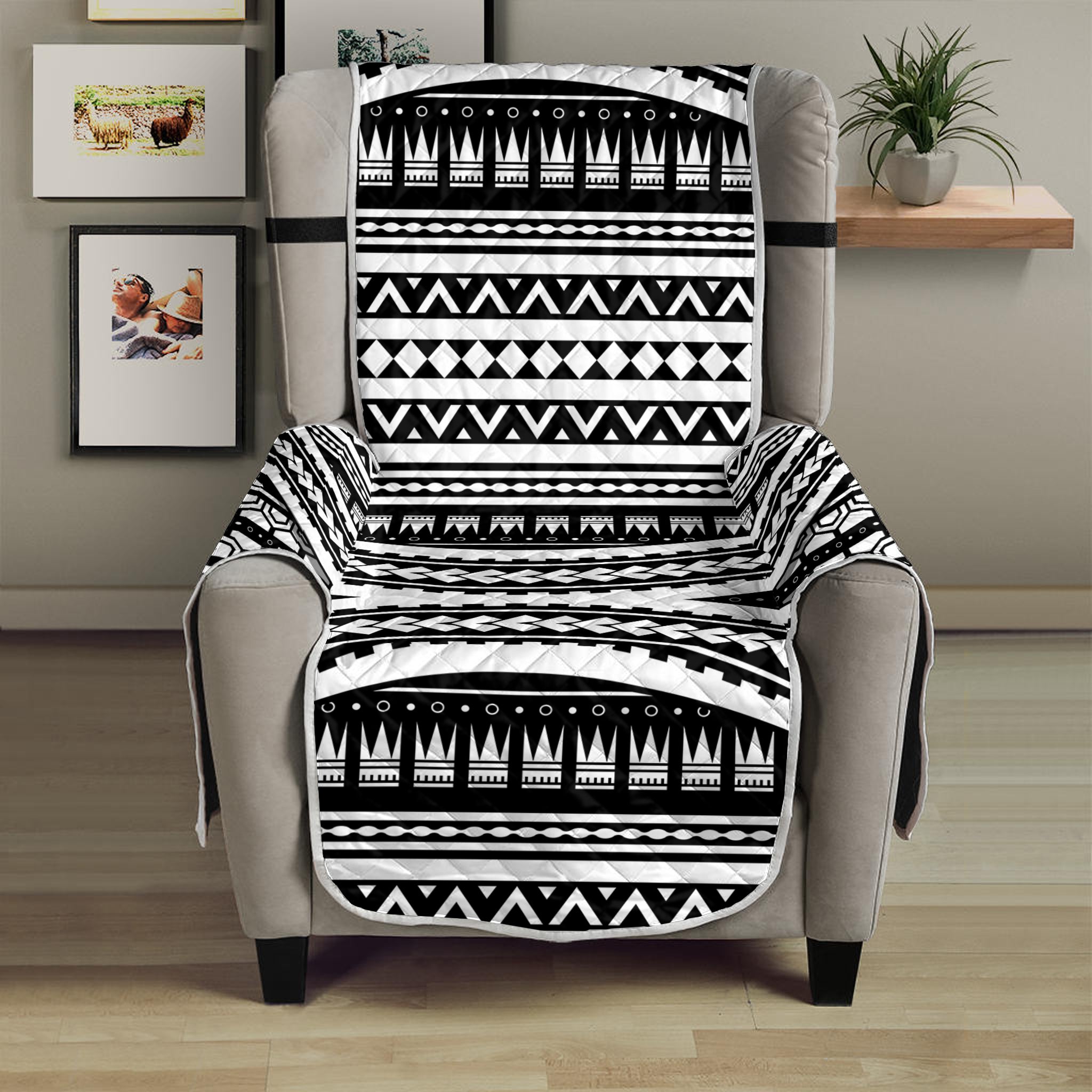 Maori Tattoo Polynesian Tribal Print Armchair Protector