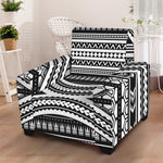 Maori Tattoo Polynesian Tribal Print Armchair Slipcover