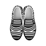 Maori Tattoo Polynesian Tribal Print Black Slip On Shoes