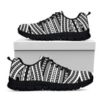 Maori Tattoo Polynesian Tribal Print Black Sneakers