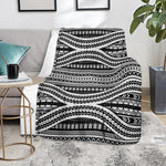 Maori Tattoo Polynesian Tribal Print Blanket