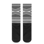 Maori Tattoo Polynesian Tribal Print Crew Socks