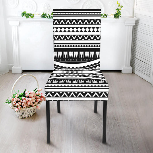 Maori Tattoo Polynesian Tribal Print Dining Chair Slipcover