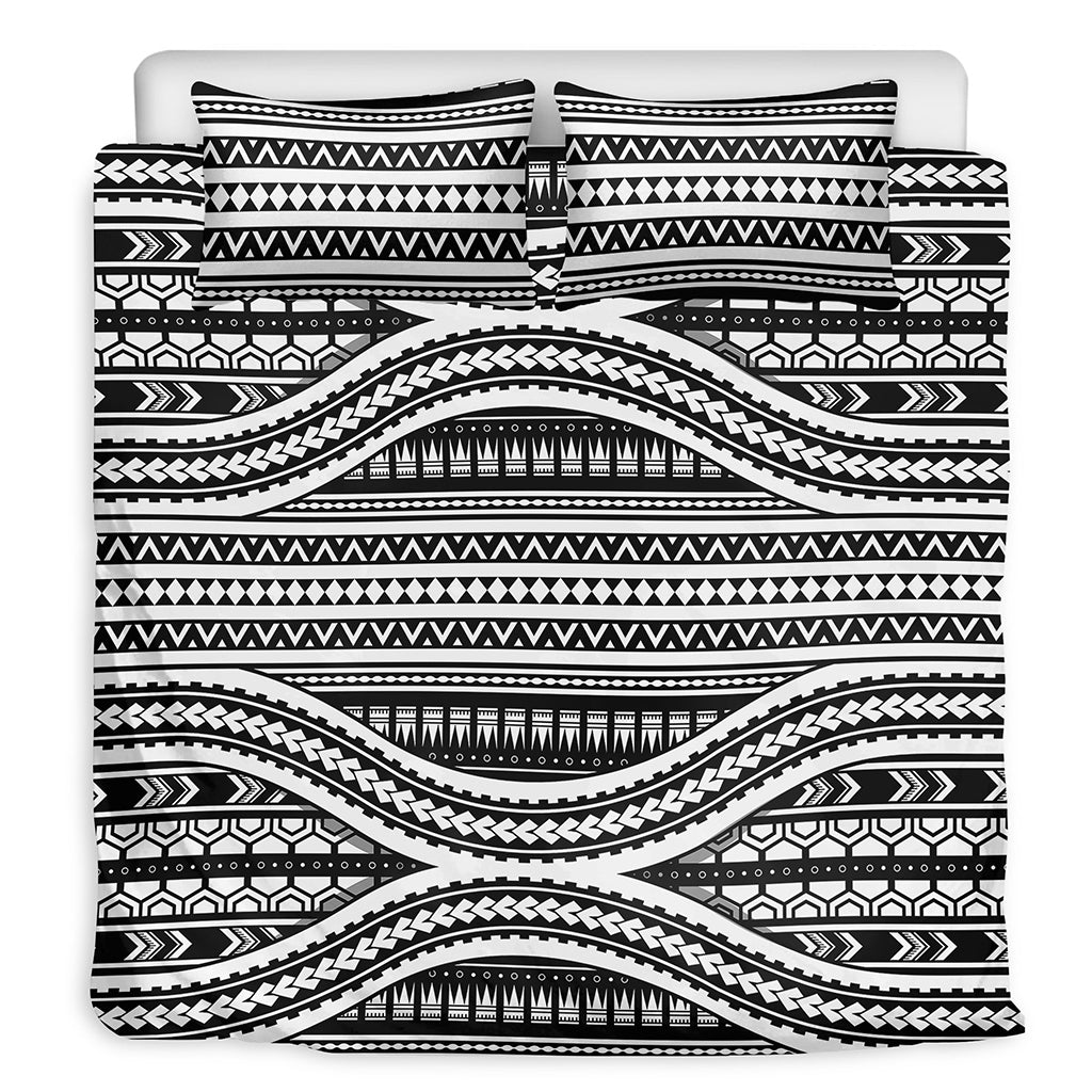 Maori Tattoo Polynesian Tribal Print Duvet Cover Bedding Set