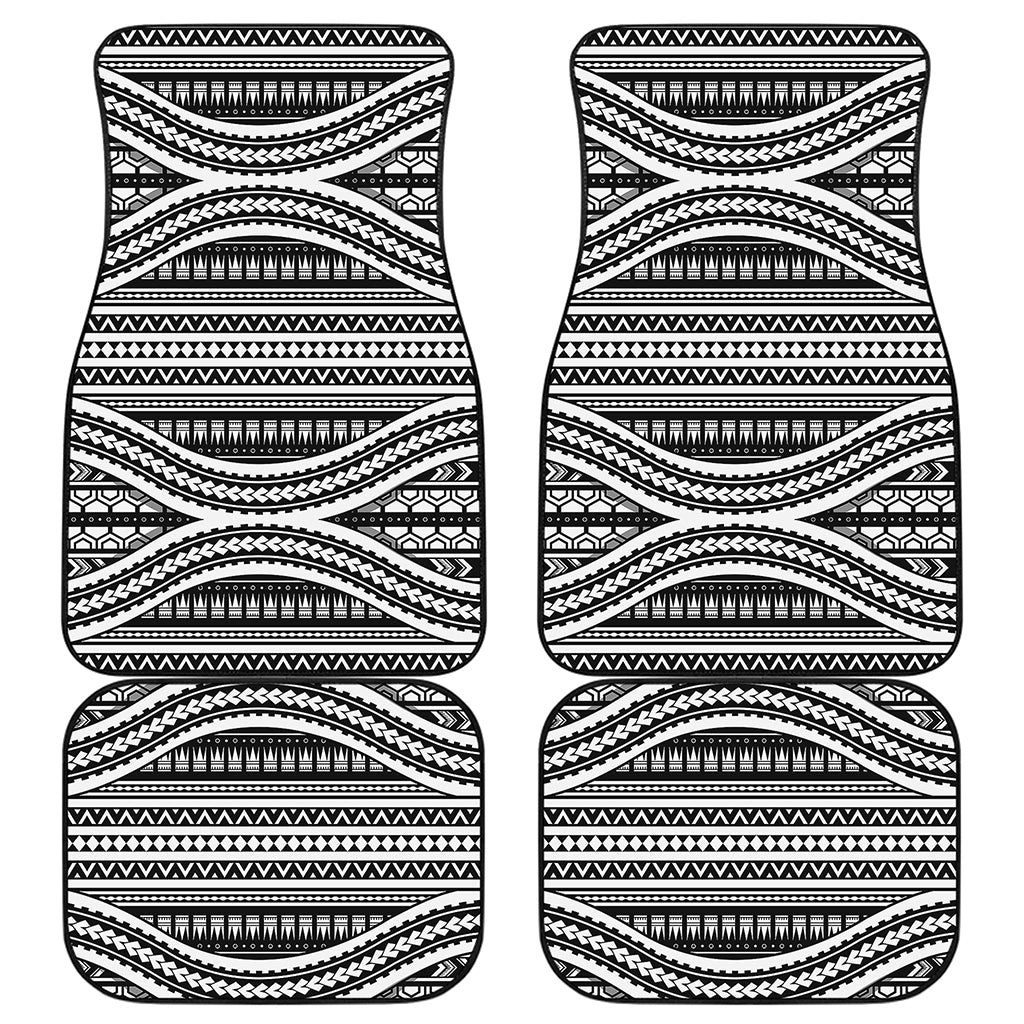 Maori Tattoo Polynesian Tribal Print Front and Back Car Floor Mats