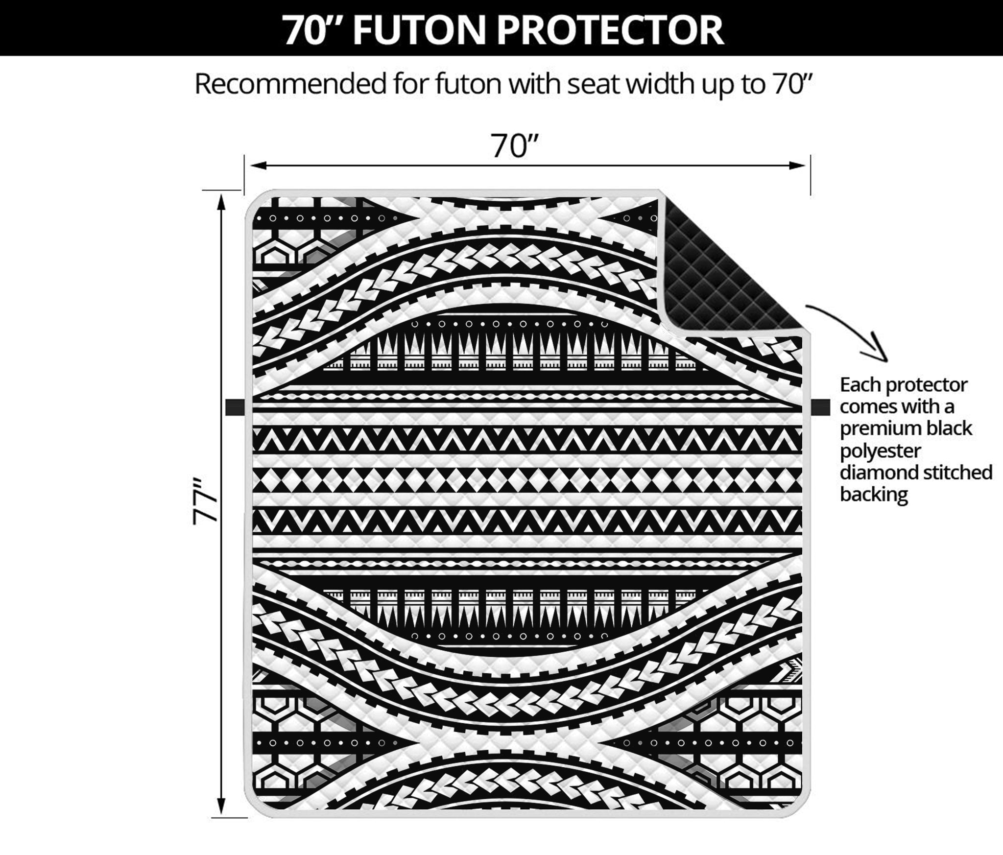 Maori Tattoo Polynesian Tribal Print Futon Protector