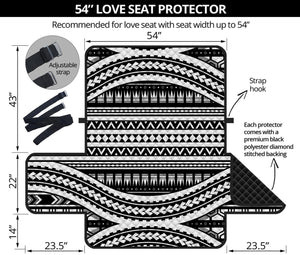 Maori Tattoo Polynesian Tribal Print Loveseat Protector