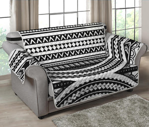 Maori Tattoo Polynesian Tribal Print Loveseat Protector