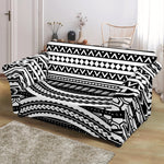 Maori Tattoo Polynesian Tribal Print Loveseat Slipcover