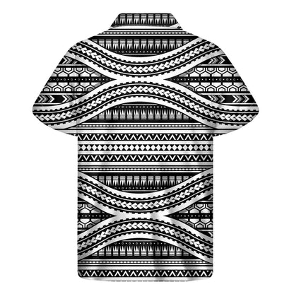 Maori Tattoo Polynesian Tribal Print Men's Short Sleeve Shirt