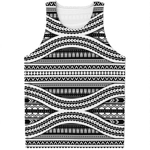 Maori Tattoo Polynesian Tribal Print Men's Tank Top