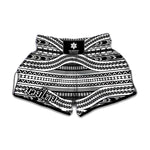 Maori Tattoo Polynesian Tribal Print Muay Thai Boxing Shorts