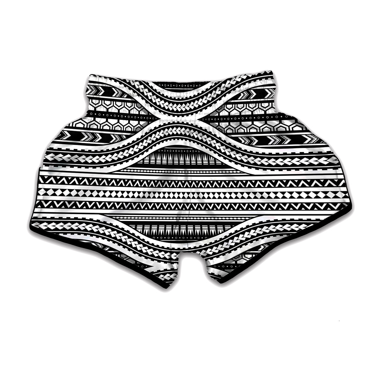 Maori Tattoo Polynesian Tribal Print Muay Thai Boxing Shorts